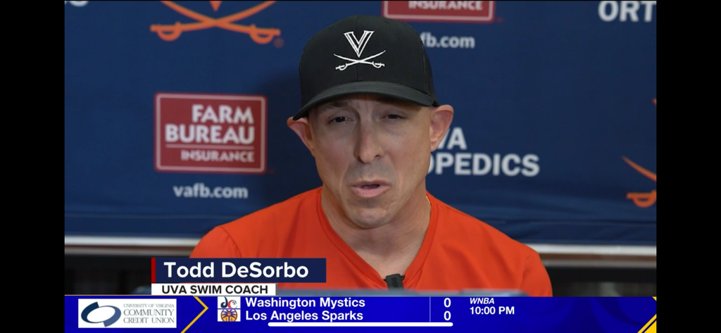 Todd DeSorbo UVA Swim Coach interviewed on CBS19 News Now sports segment