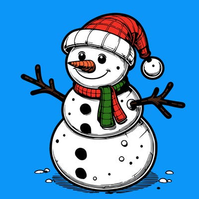 realistic christmas snowman