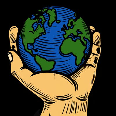 hand holding earth
