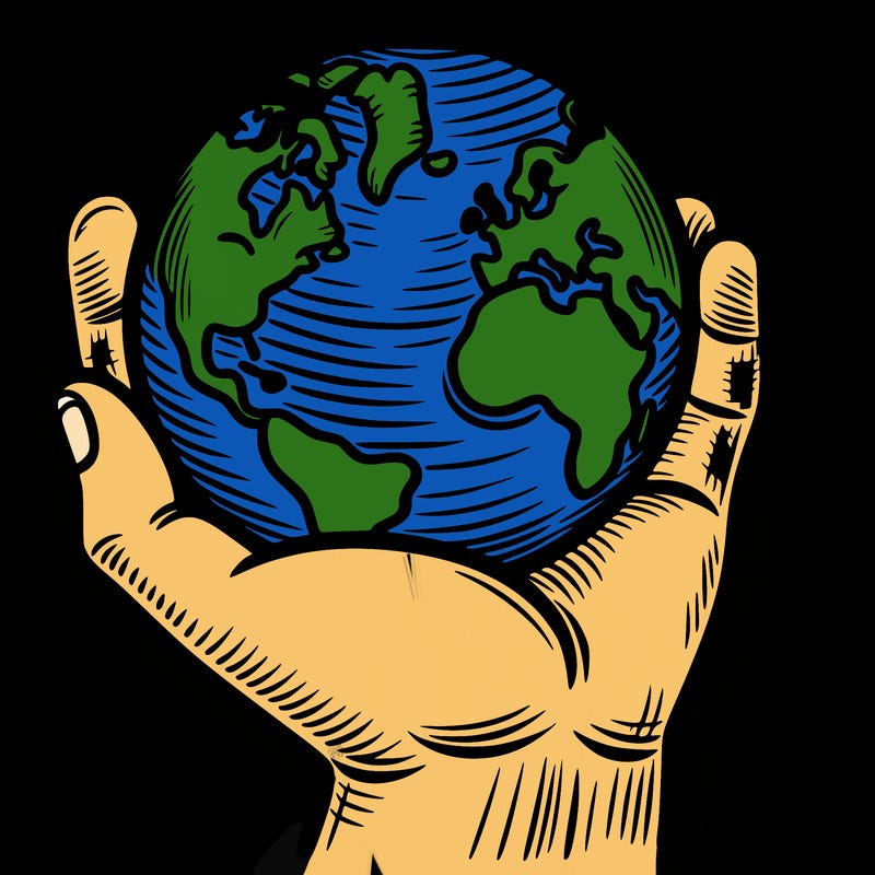 hand holding earth