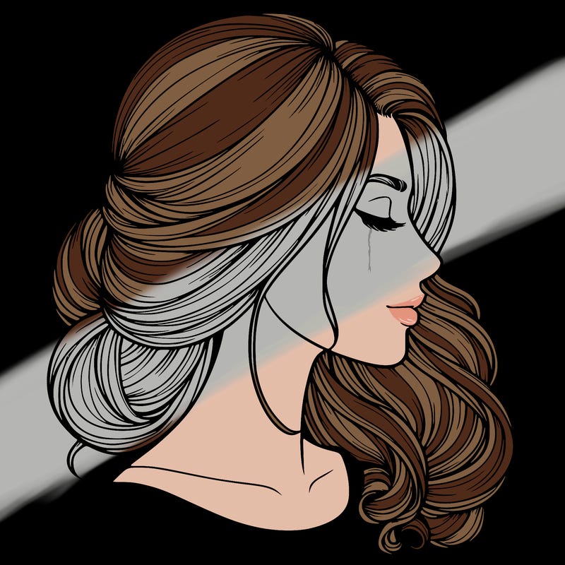 realistic woman's head & hair