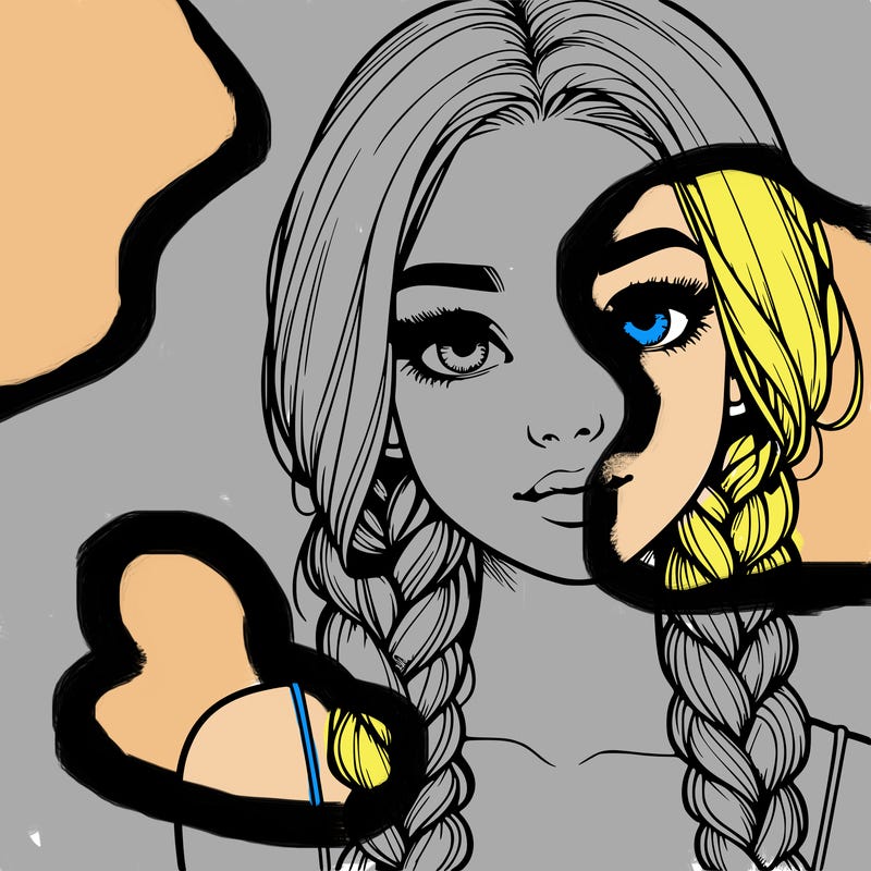 realistic girl with braids