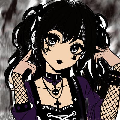 goth anime girl