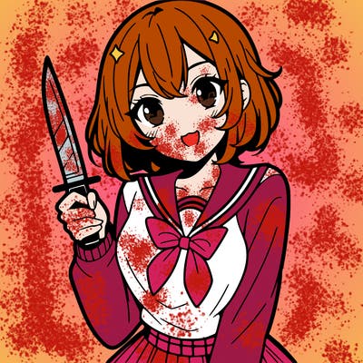 anime girl with a knife