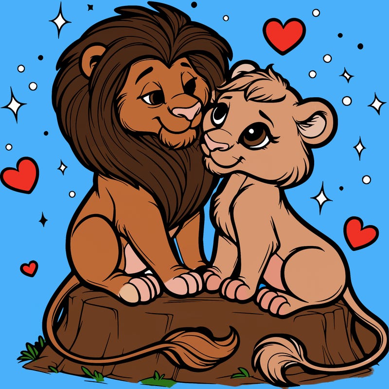 lion and lioness inlove