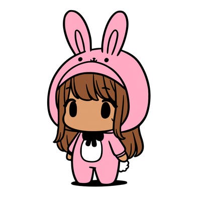 a girl in a bunny costume