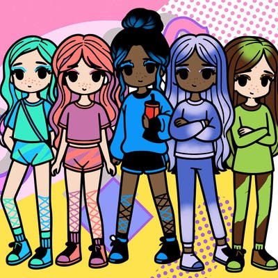 a group of girl's