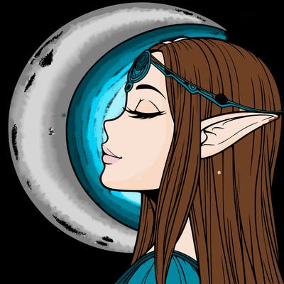 a realistic moon elf