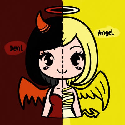 devil half angel girl