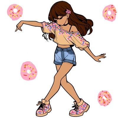 realistic girl danceing