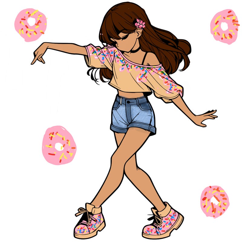 realistic girl danceing