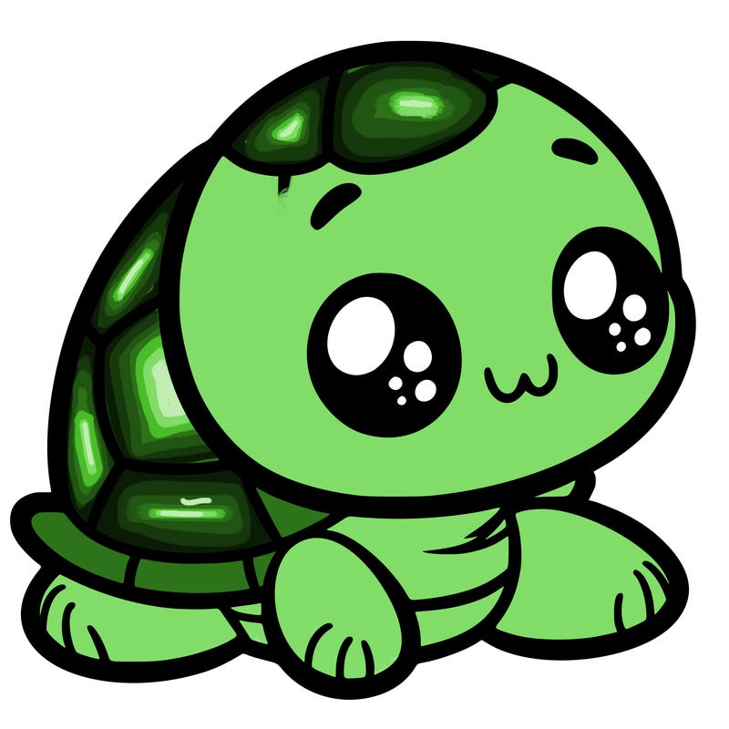 cute little animated turtle