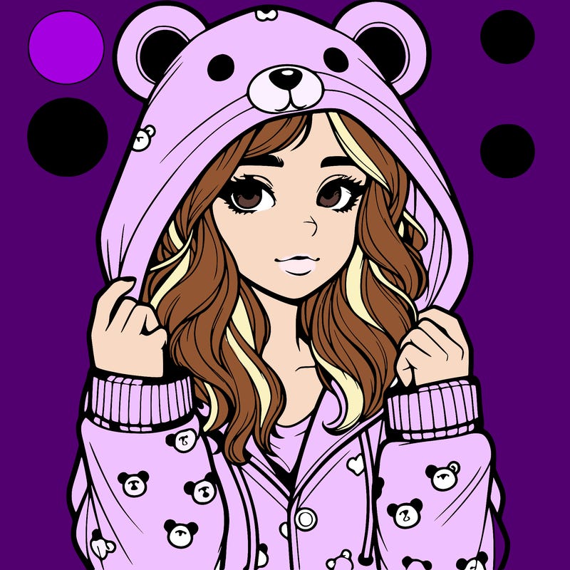 realistic girl in a animal pjs hoodie