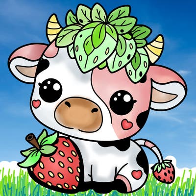 cute strawberry cow