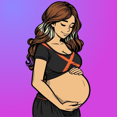 woman heavily pregnant realistic