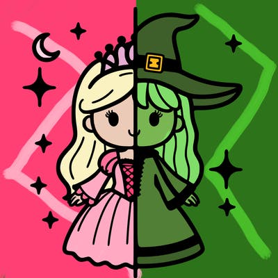 split princess and witch