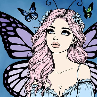 butterfly fairy realistic girl
