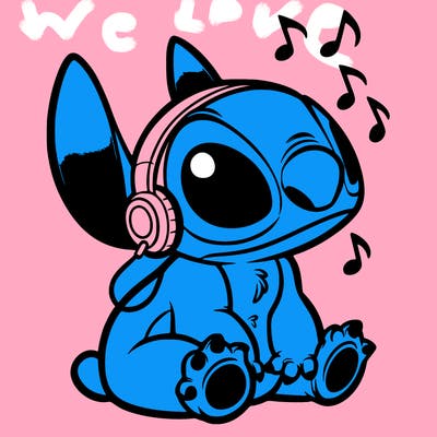 stitch listening to music