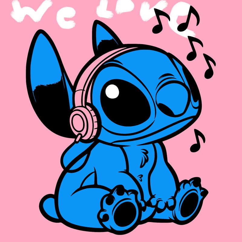 stitch listening to music