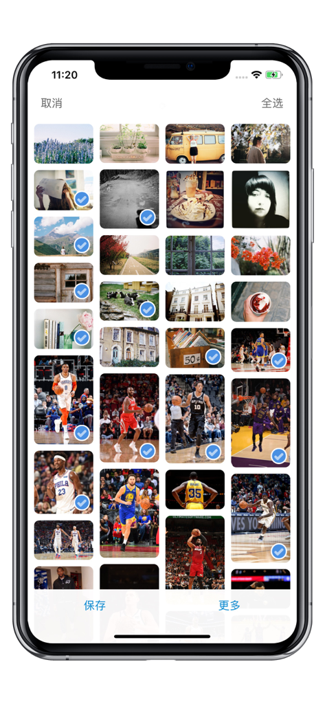 Tumbot - Tumbot app interface showing a grid of selected images to save or cache