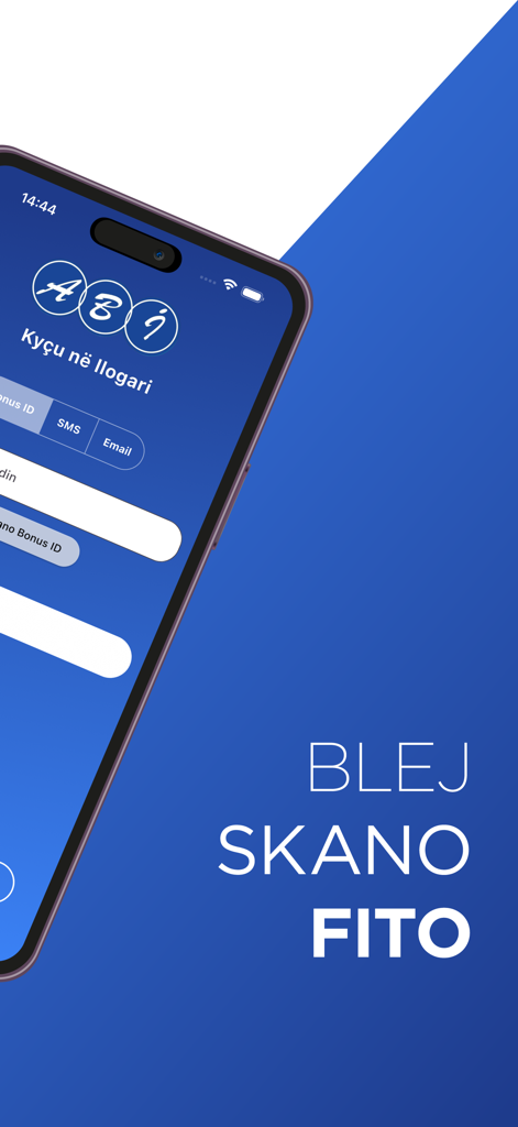 ABI Bonus - ABI Bonus loyalty app login interface with the slogan Buy Scan Win