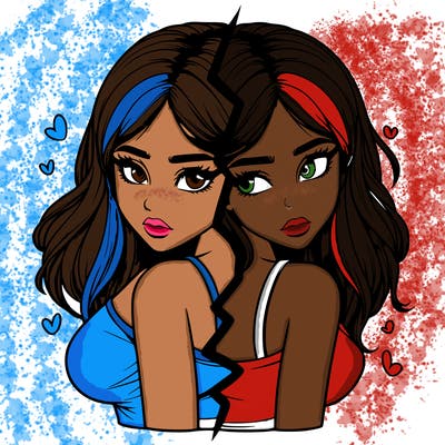 realistic girl split