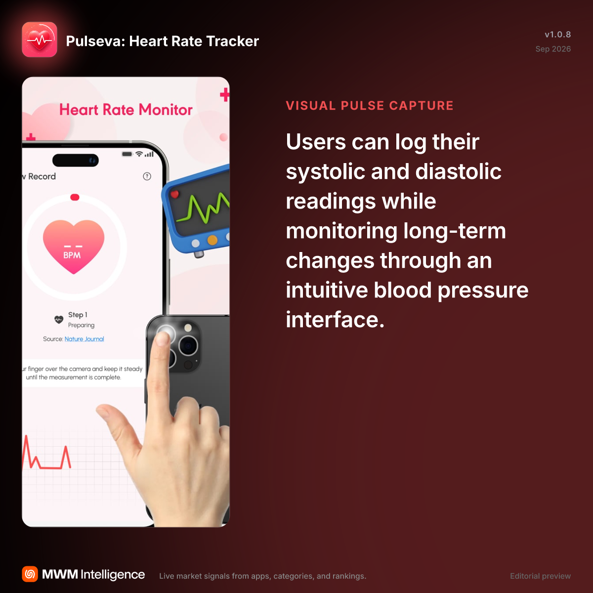 Pulseva: Heart Rate Tracker - Health & Fitness App | MWM