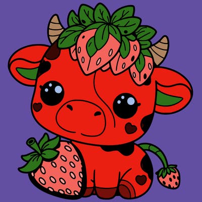 cute strawberry cow