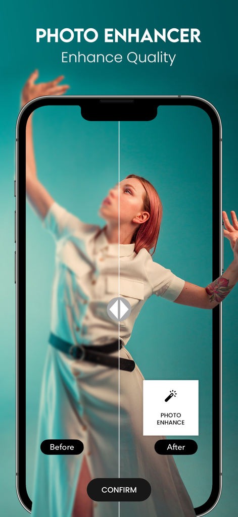 AI 기술을 사용하여 흐릿한 사진을 고화질로 향상시킨 전후 비교