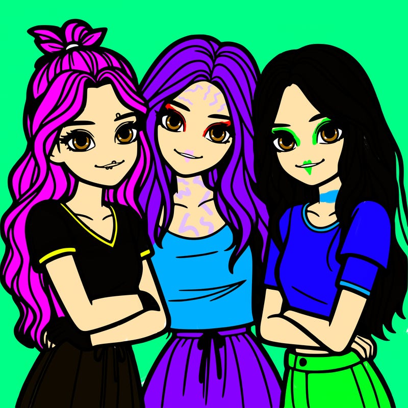 three girls together realistic