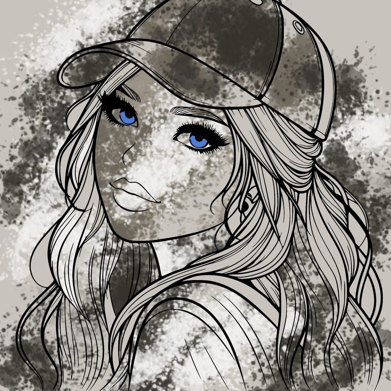 realistic beautiful girl with backward cap