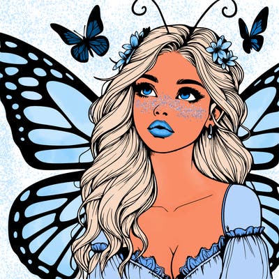 butterfly fairy realistic girl