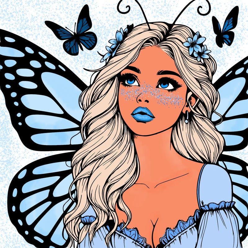 butterfly fairy realistic girl