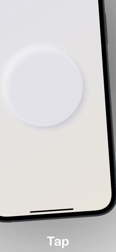 One Fast Finger: Idle Tap game - One Fast Finger放置型タップゲーム画面のミニマリストな白いボタンインターフェース。