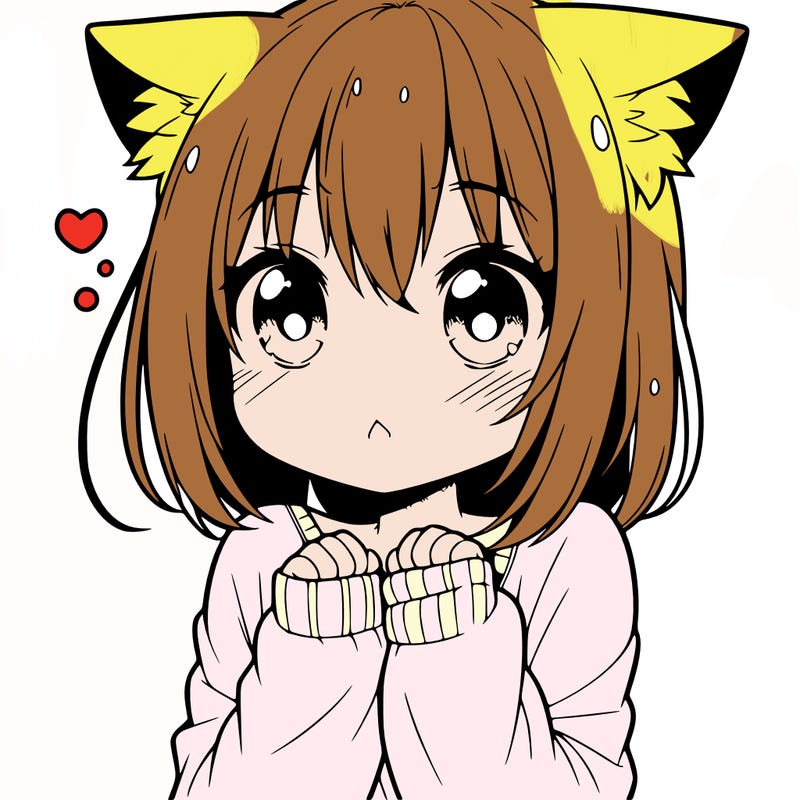 shy anime catgirl