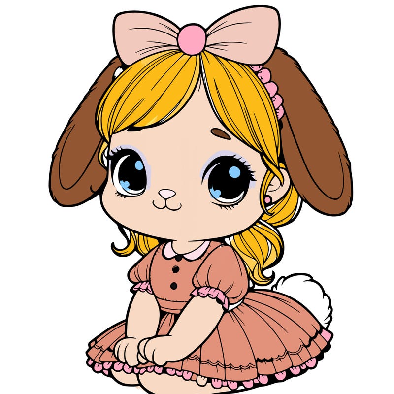 cute easter bunny girl realistic
