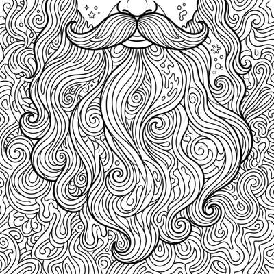 Experience a fresh take on holiday cheer with this intricate psychedelic Santa's beard coloring page. Its swirling patterns and unique design offer a wonderfully whimsical challenge for colorists of all ages.