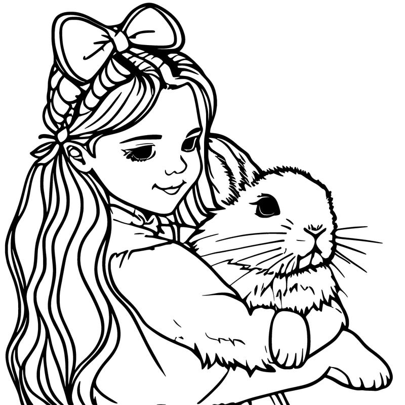 girl with a bunny