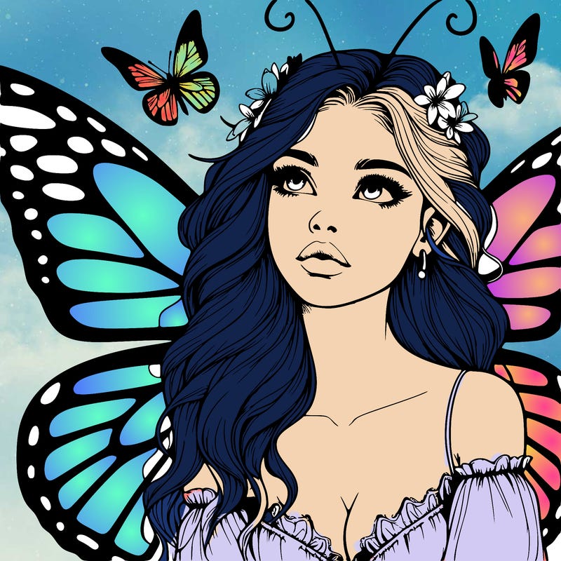 butterfly fairy realistic girl