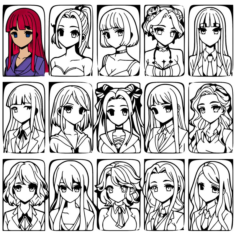 girls that look diffrent anime