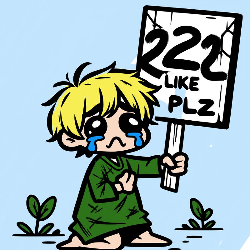 small poor toddler crying with sign that says 2 like plz
