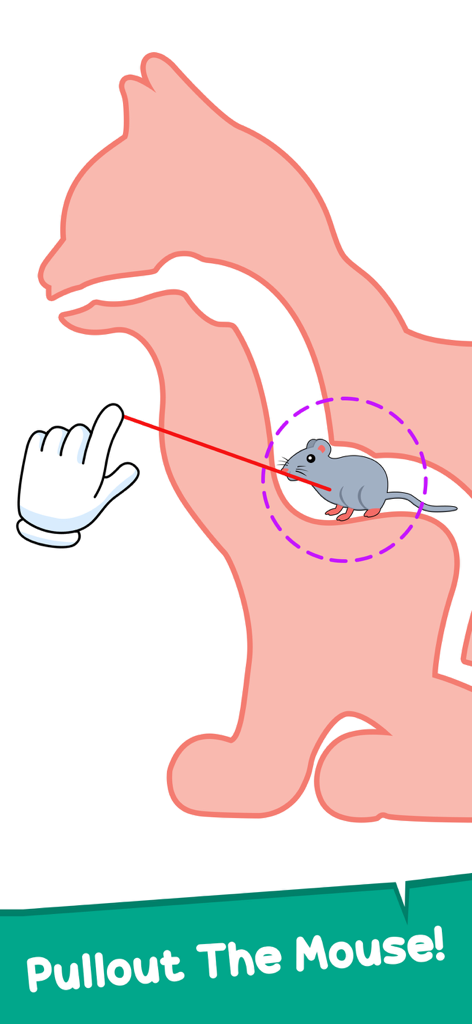 A brain teaser level where the player must use a laser pointer to remove a mouse from inside a cat silhouette