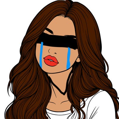 realistic girl with hair on her hair and lips