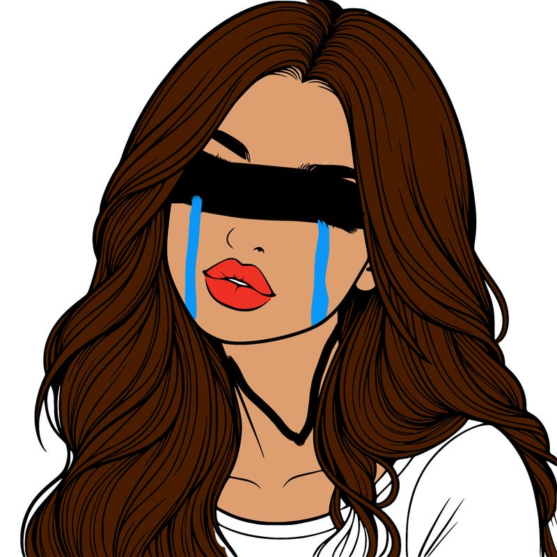 realistic girl with hair on her hair and lips