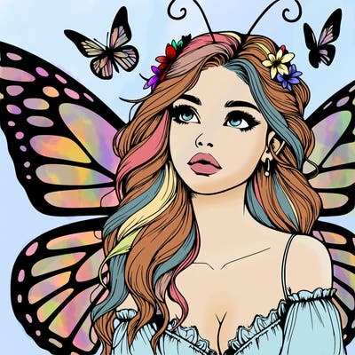 butterfly fairy realistic girl
