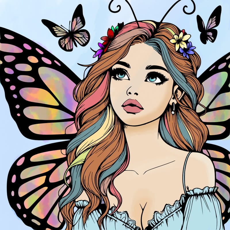 butterfly fairy realistic girl
