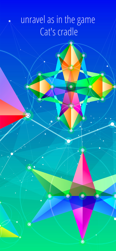 TRIZ - Sacred Geometry Puzzles - Colorful geometric shapes and lines in the TRIZ puzzle game