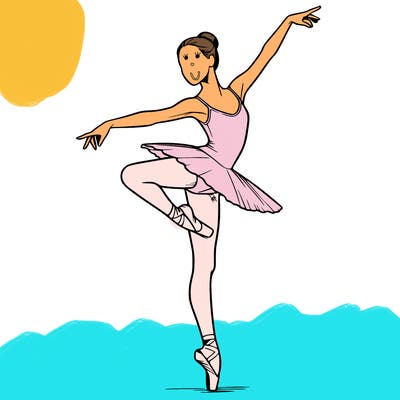 realistic person doing ballet