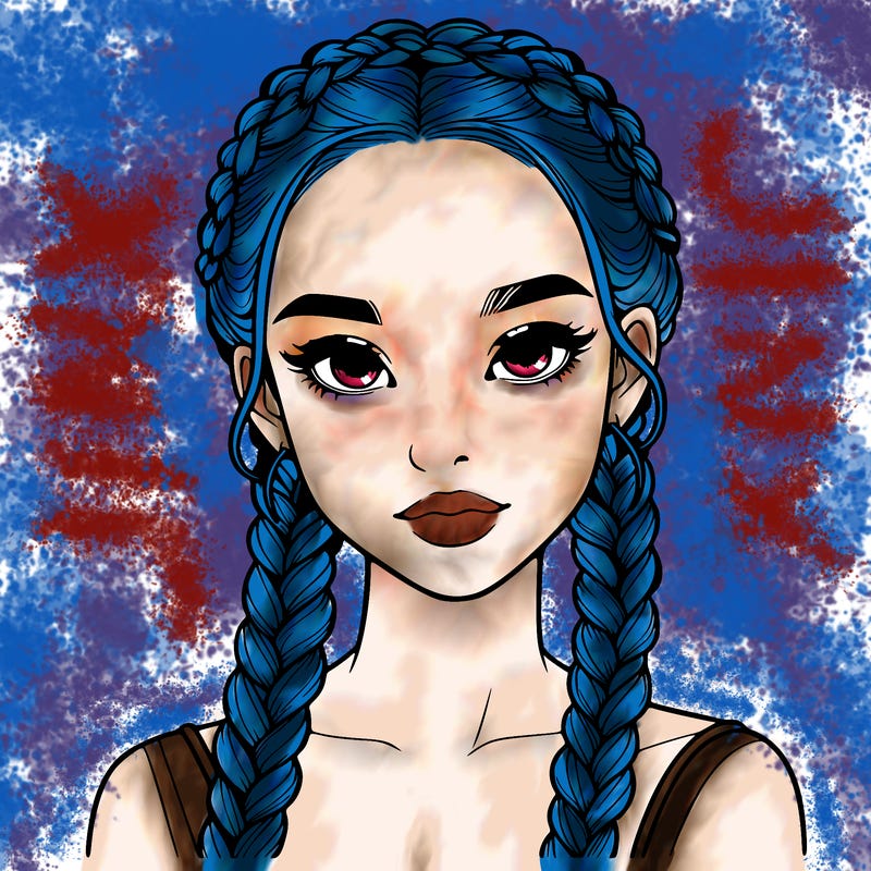 realistic girl with braids