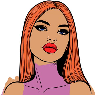 realistic woman with full lips